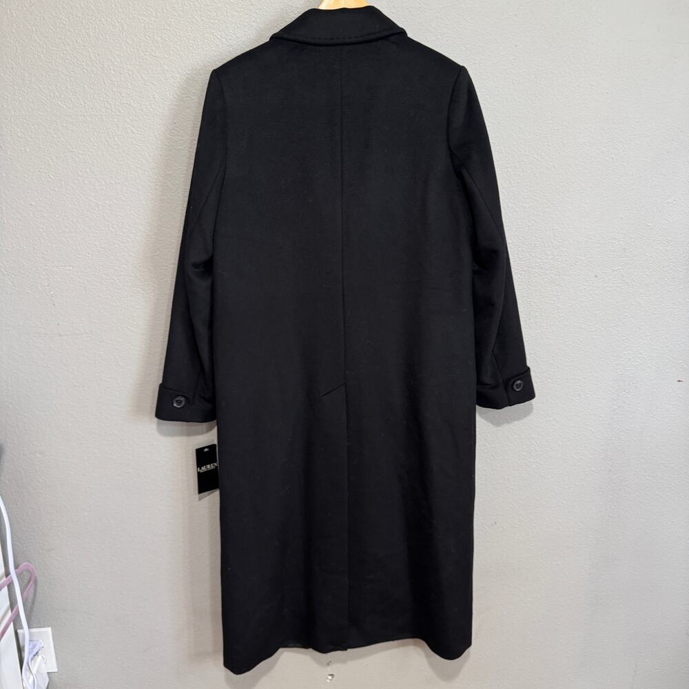 NWT Lauren Ralph Lauren Black Wool Maxi Coat Reefer Long Coat Size 8 $330 - Picture 9 of 12